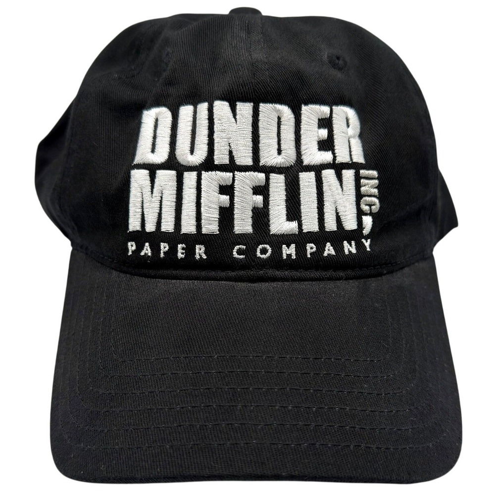 The Office Dunder Mifflin Paper Company Black Baseball Hat Adjustable Dad Cap